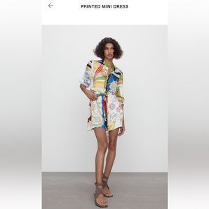 Zara printed mini dress